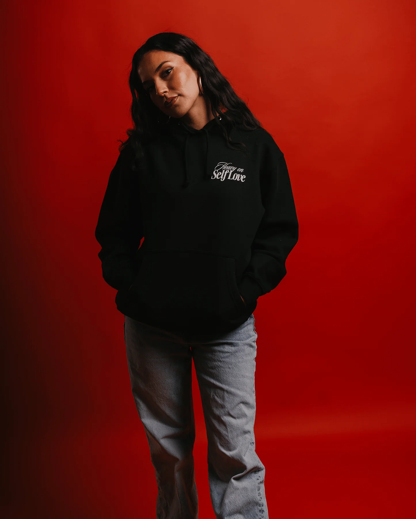 Heavy On Self Love Black Hoodie - Image 7