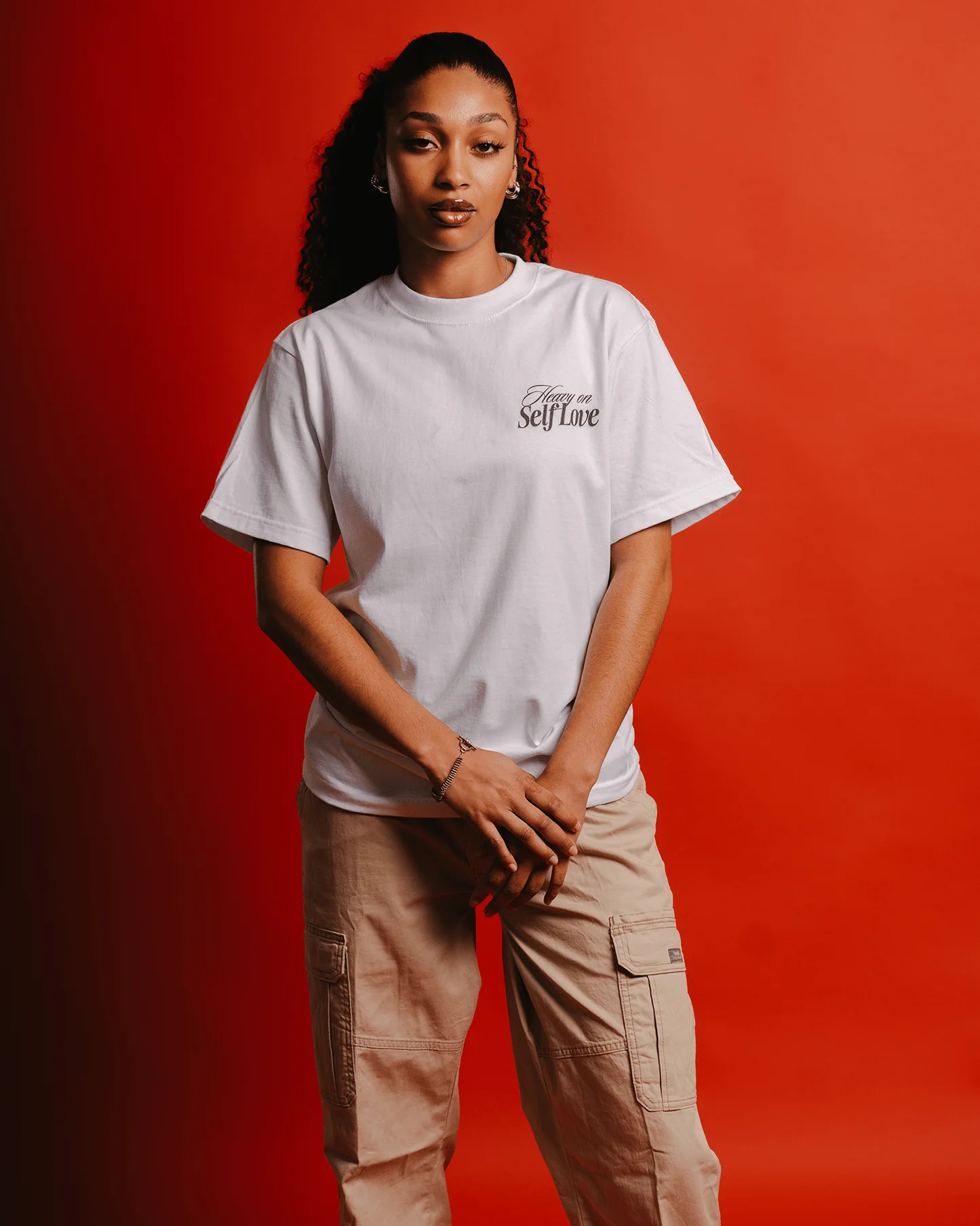 Heavy On Self Love White Tee - Image 5