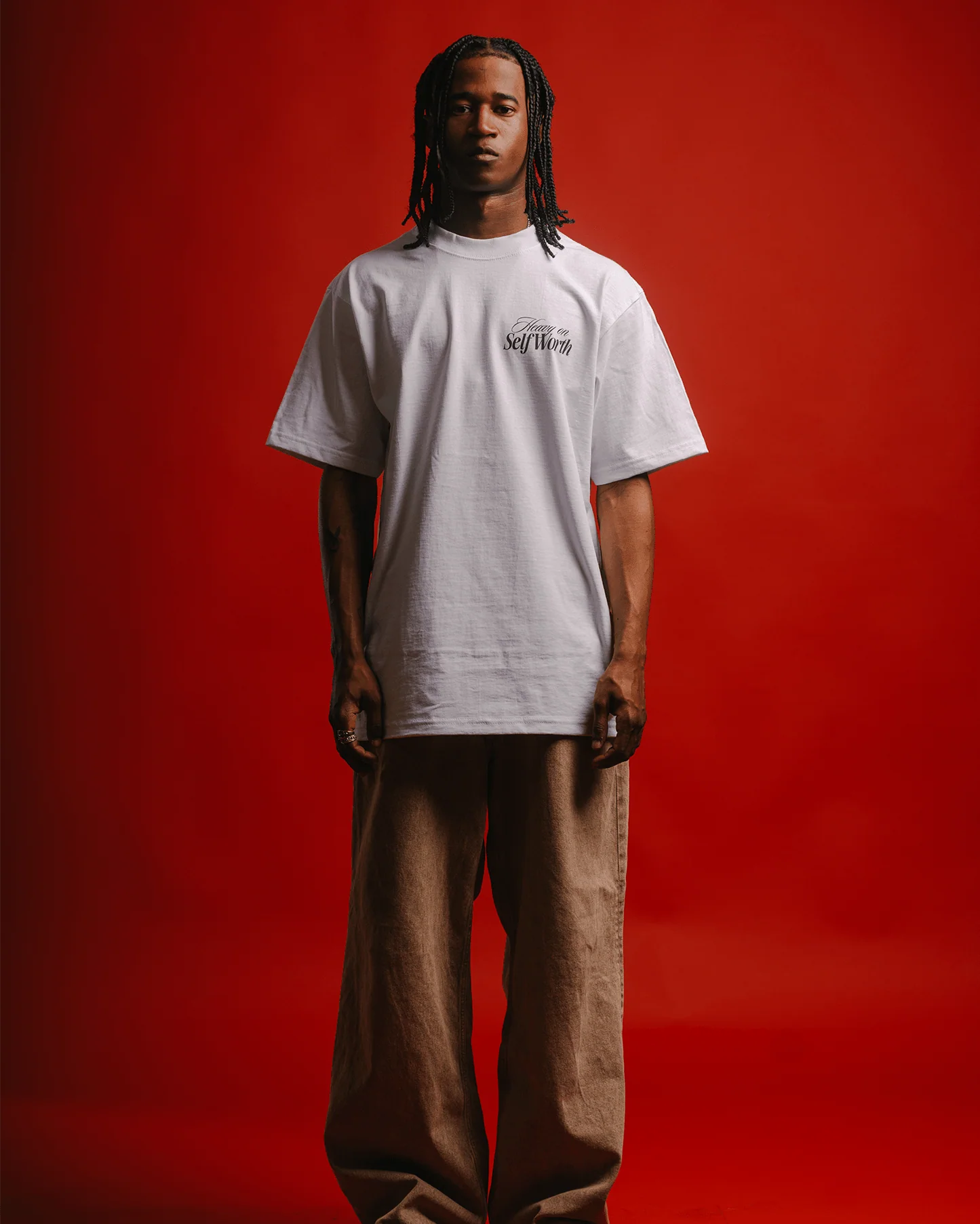 Heavy On Self Worth White Tee - Image 3