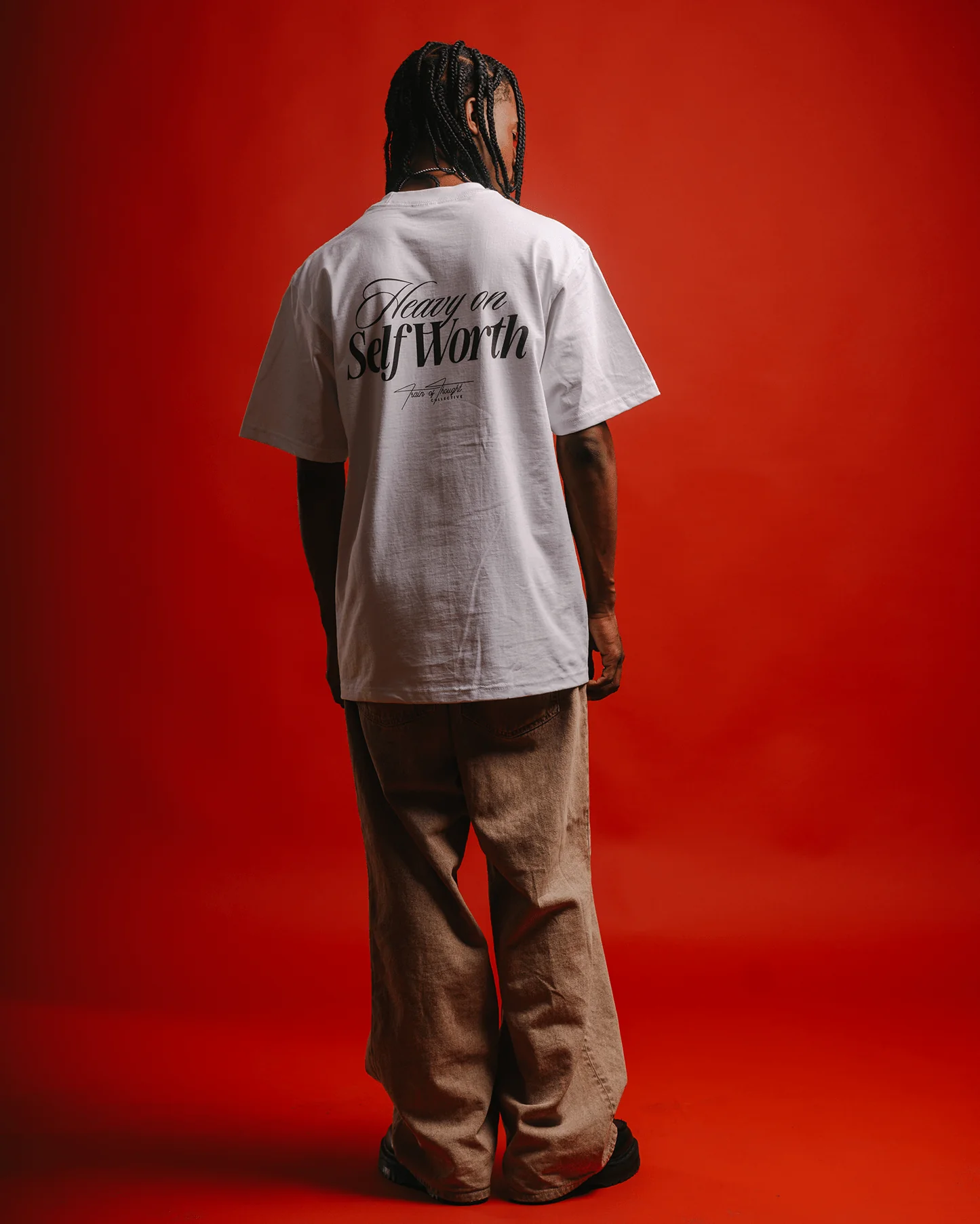 Heavy On Self Worth White Tee - Image 4