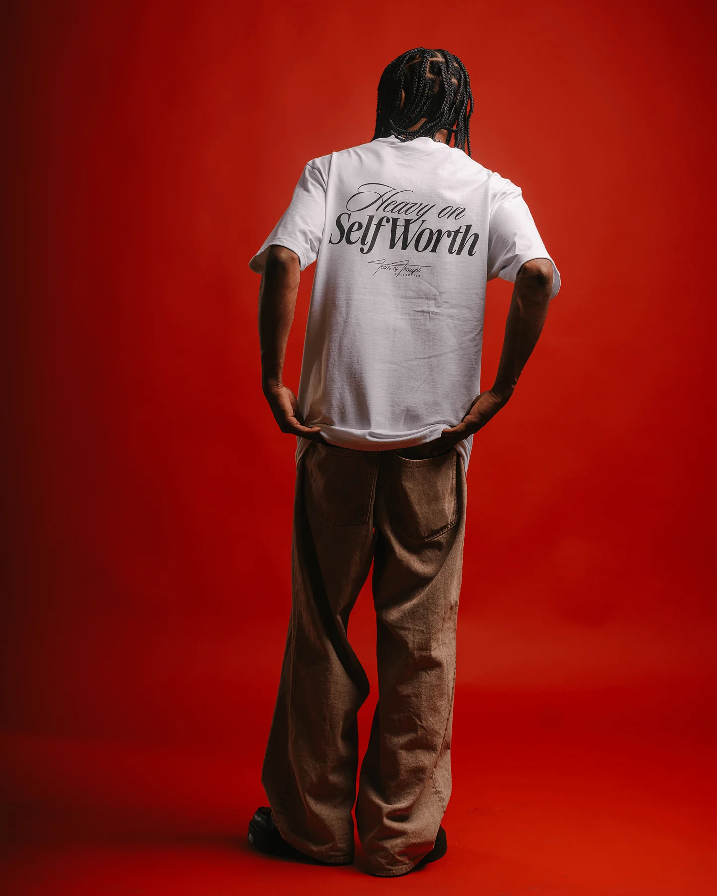 Heavy On Self Worth White Tee - Image 6