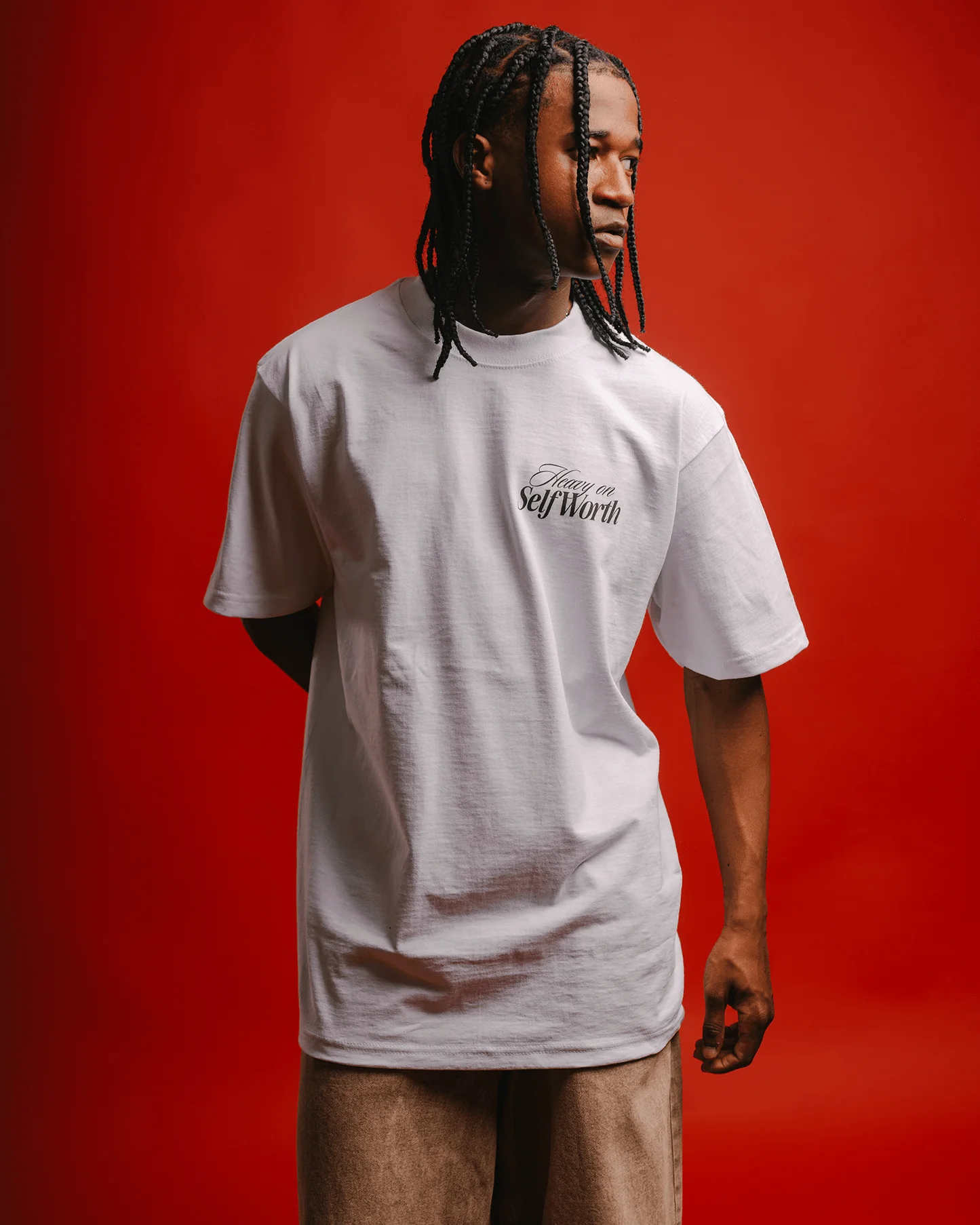 Heavy On Self Worth White Tee - Image 7