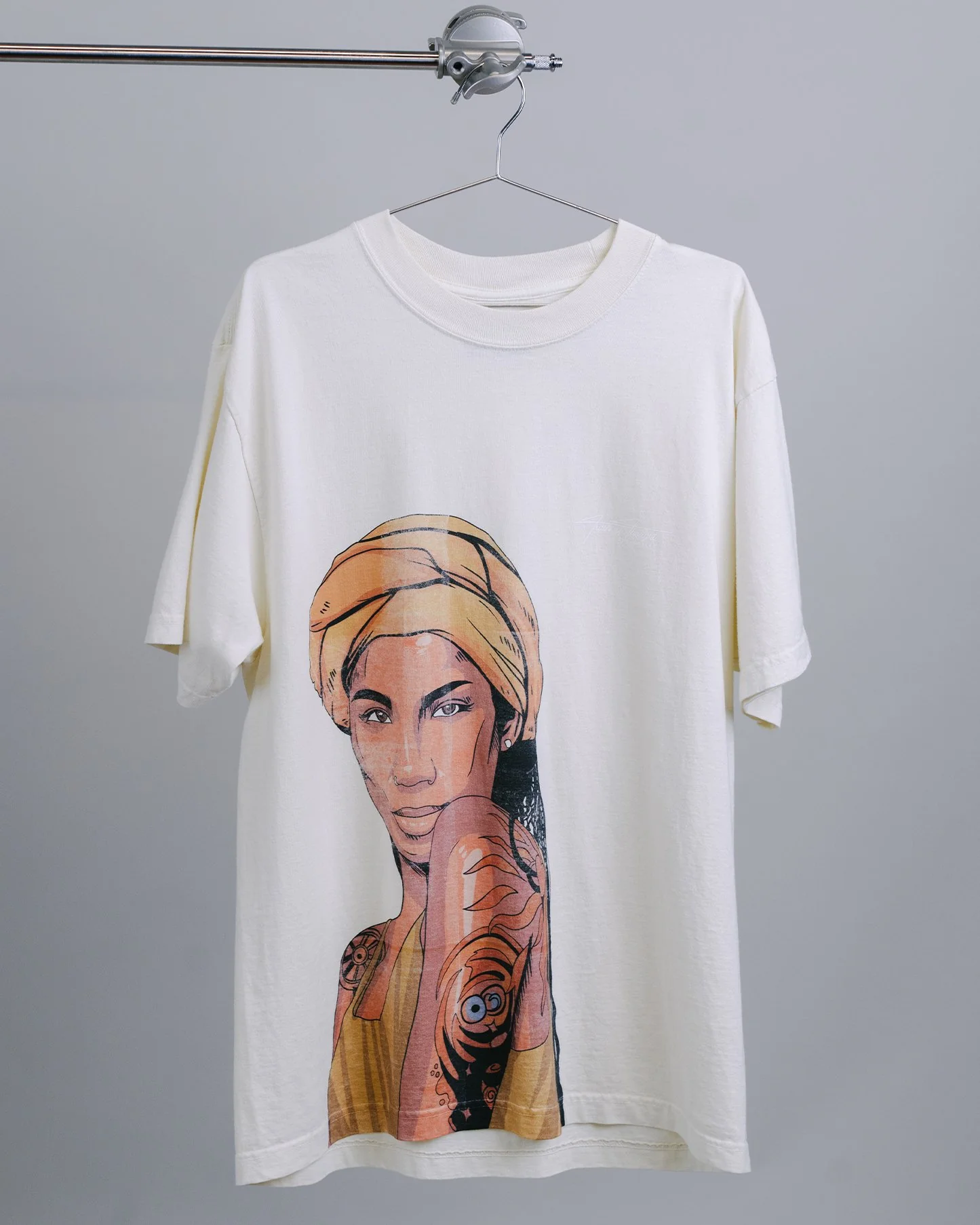 Jhene Big Face Oversized Cream Tee - Image 3