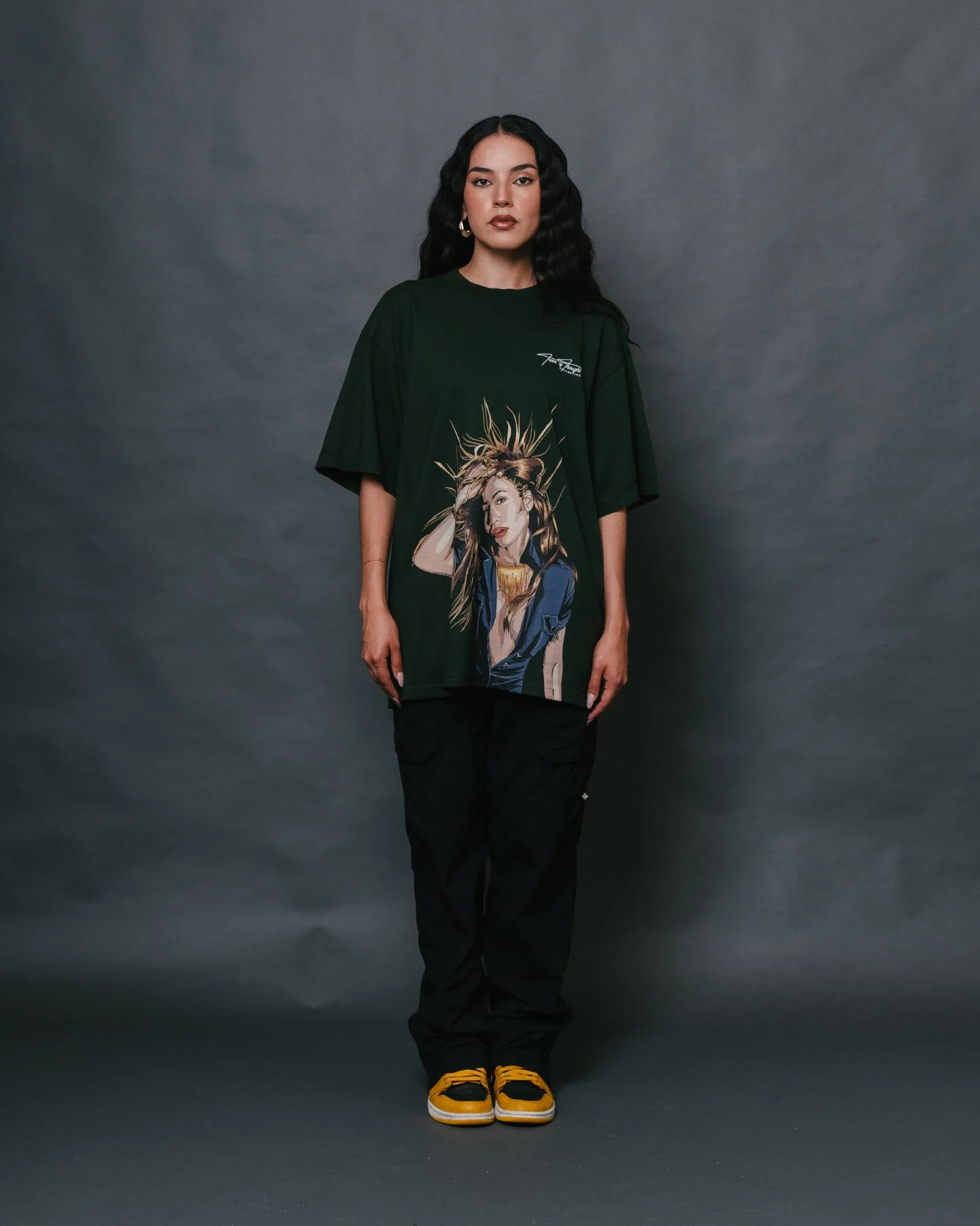 Jlo Big Face Oversized Green Tee - Image 2