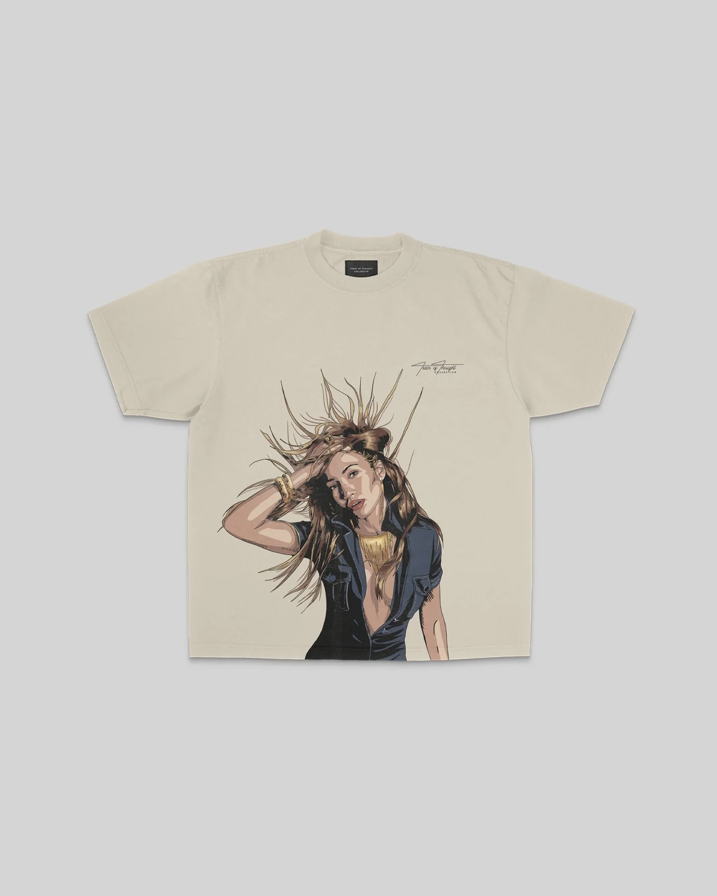 Jlo Big Face Oversized Oatmeal Tee