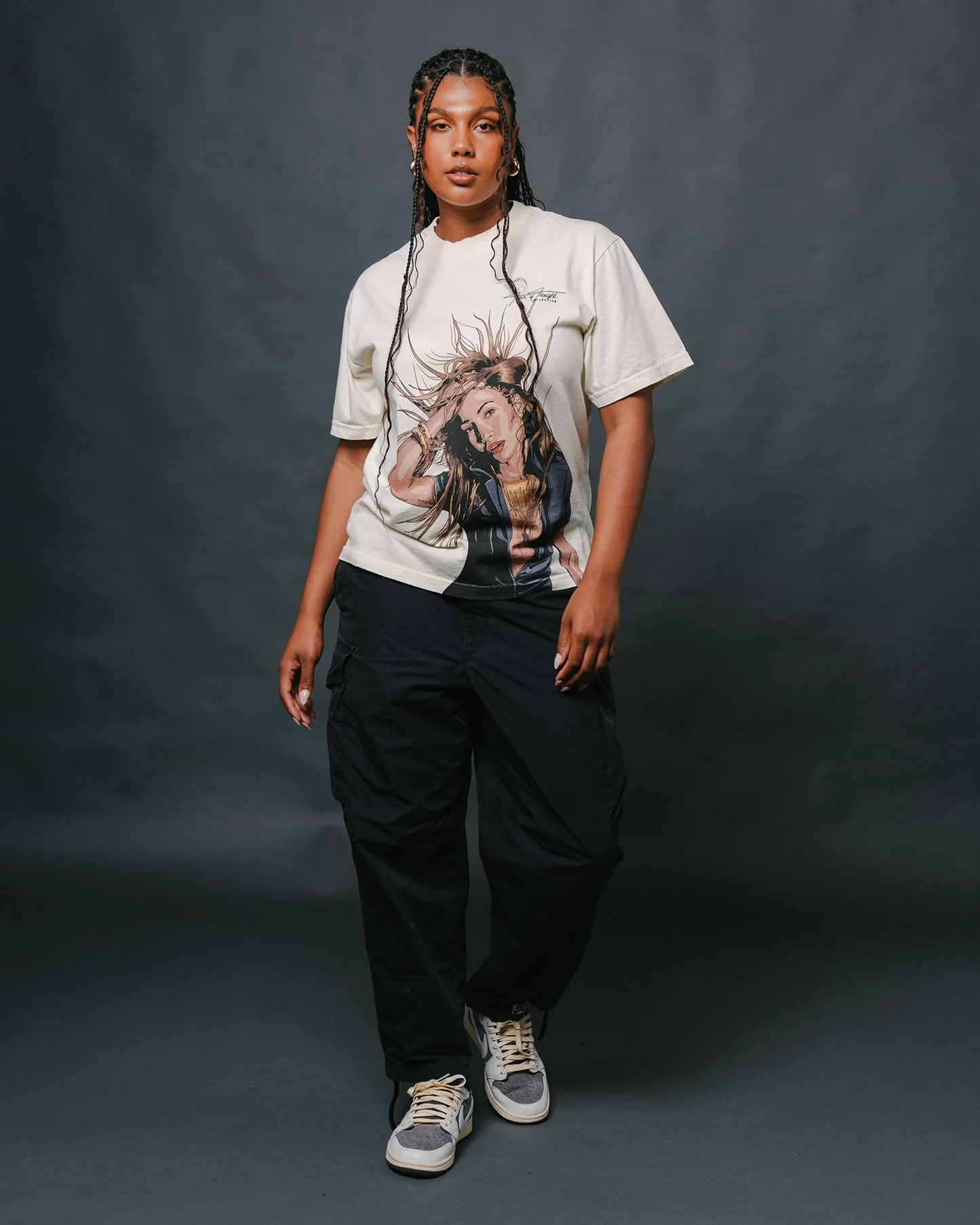Jlo Big Face Oversized Oatmeal Tee - Image 3