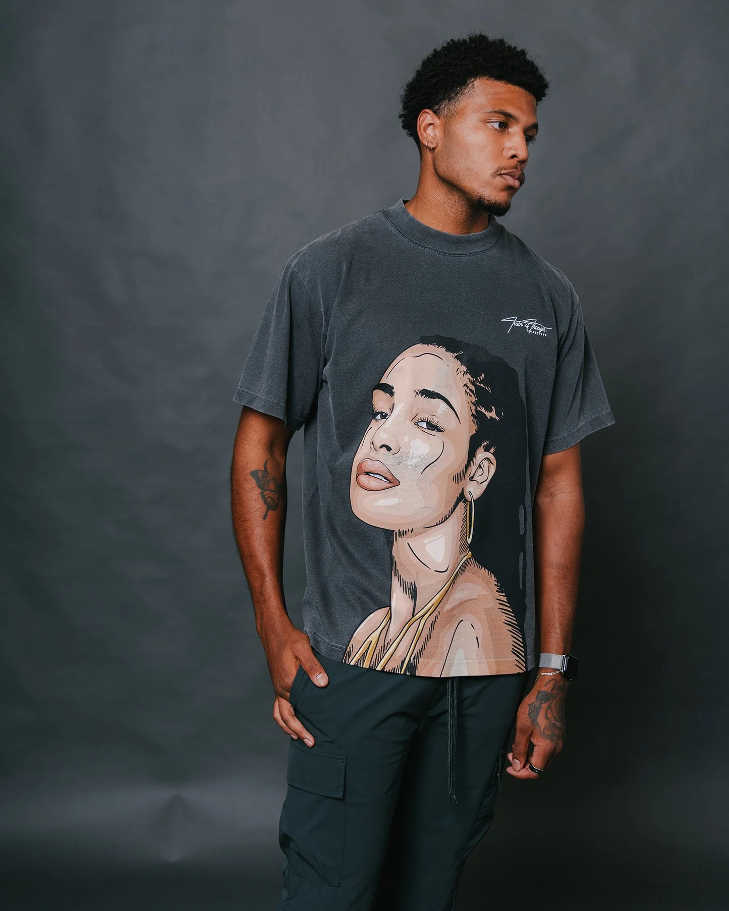 Jorja Big Face Oversized Shadow Tee - Image 3