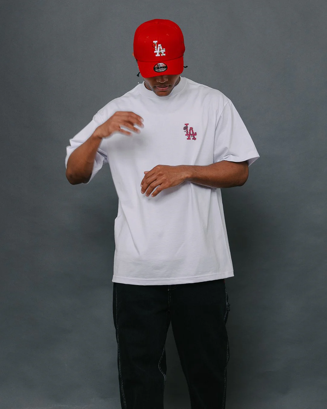 LA City Rose Red New Era Hat Snapback - Image 4
