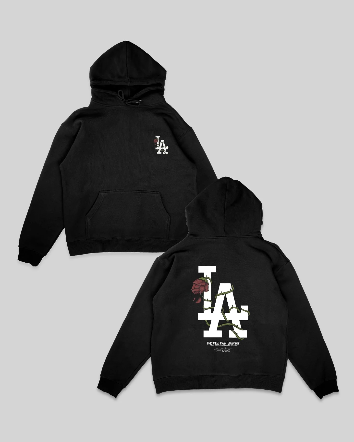 LA City Rose Black Hoodie