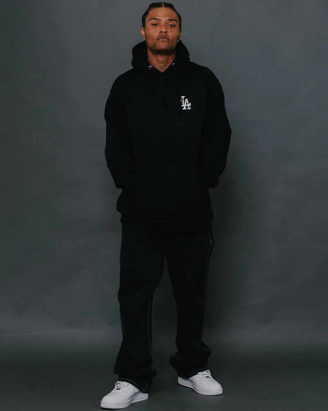 LA City Rose Black Hoodie - Image 2