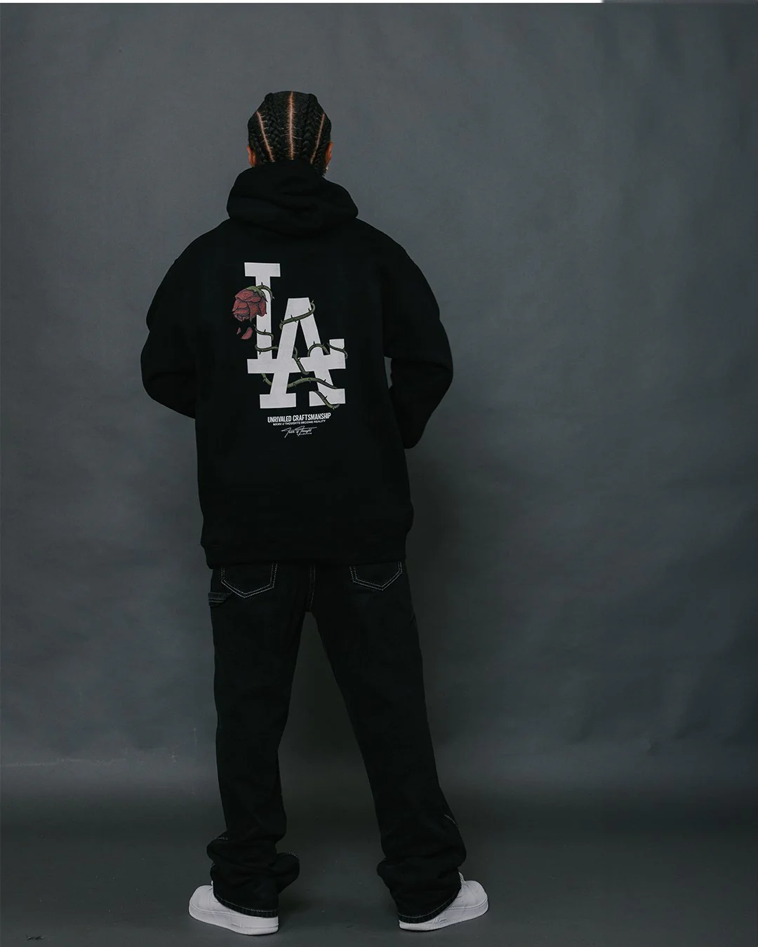 LA City Rose Black Hoodie - Image 3