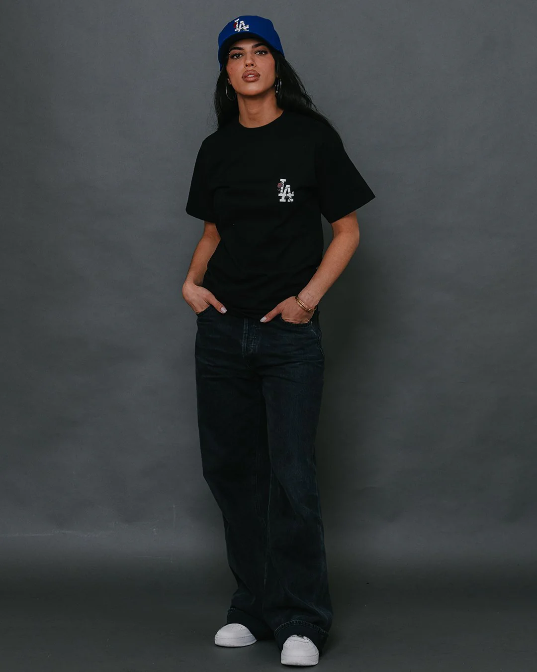 LA City Rose Black Tee - Image 2