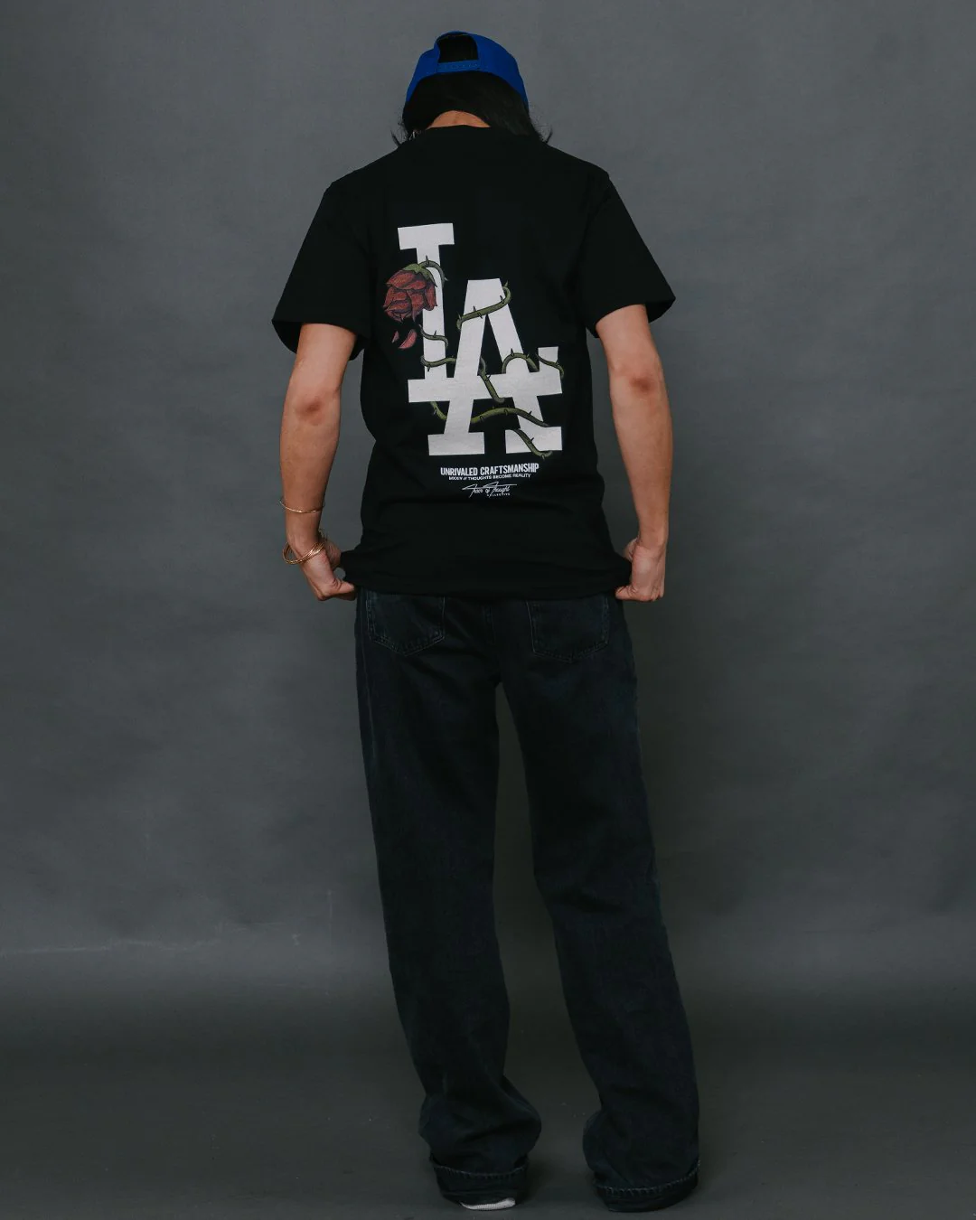 LA City Rose Black Tee - Image 3