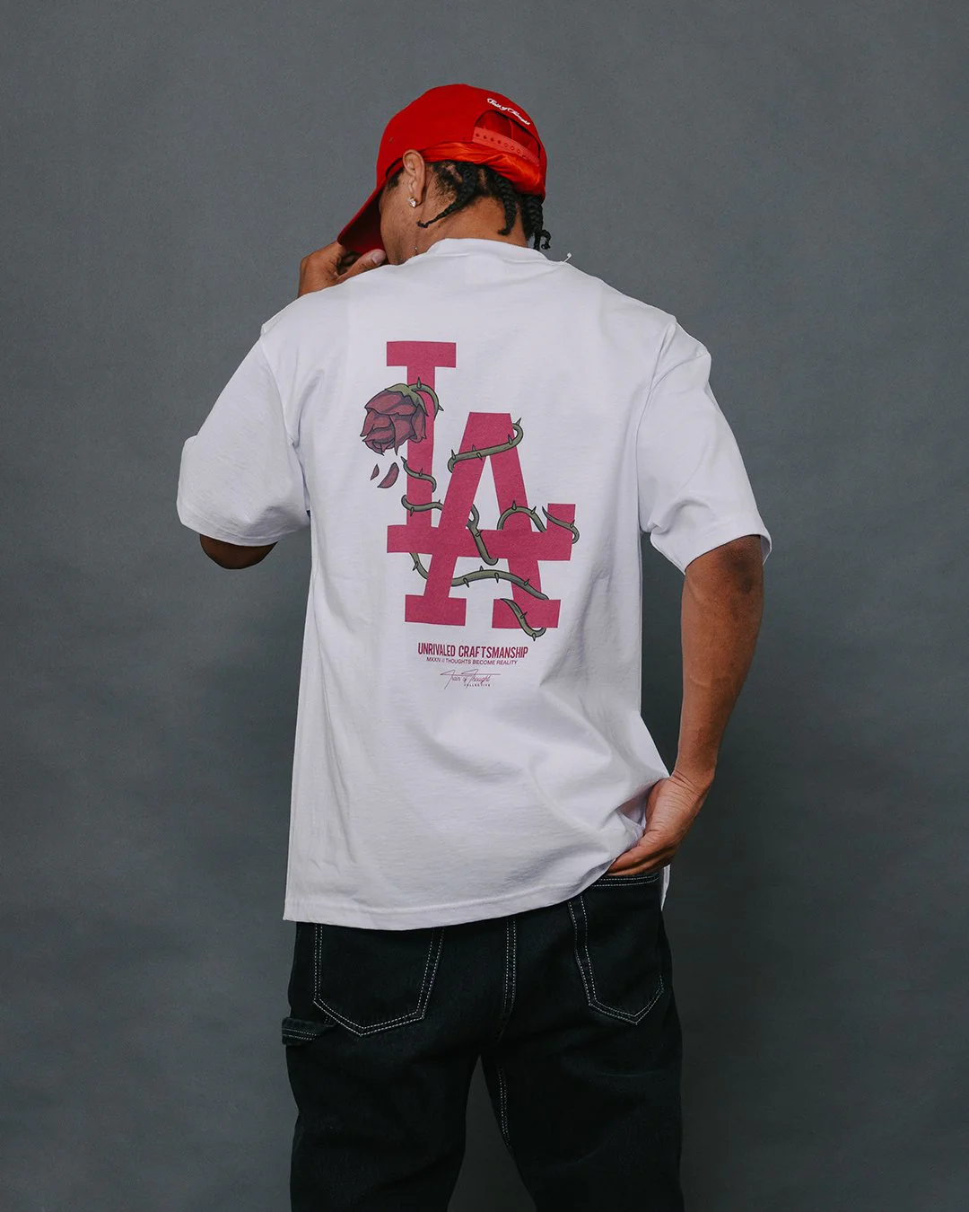 LA City Rose White Tee - Image 3