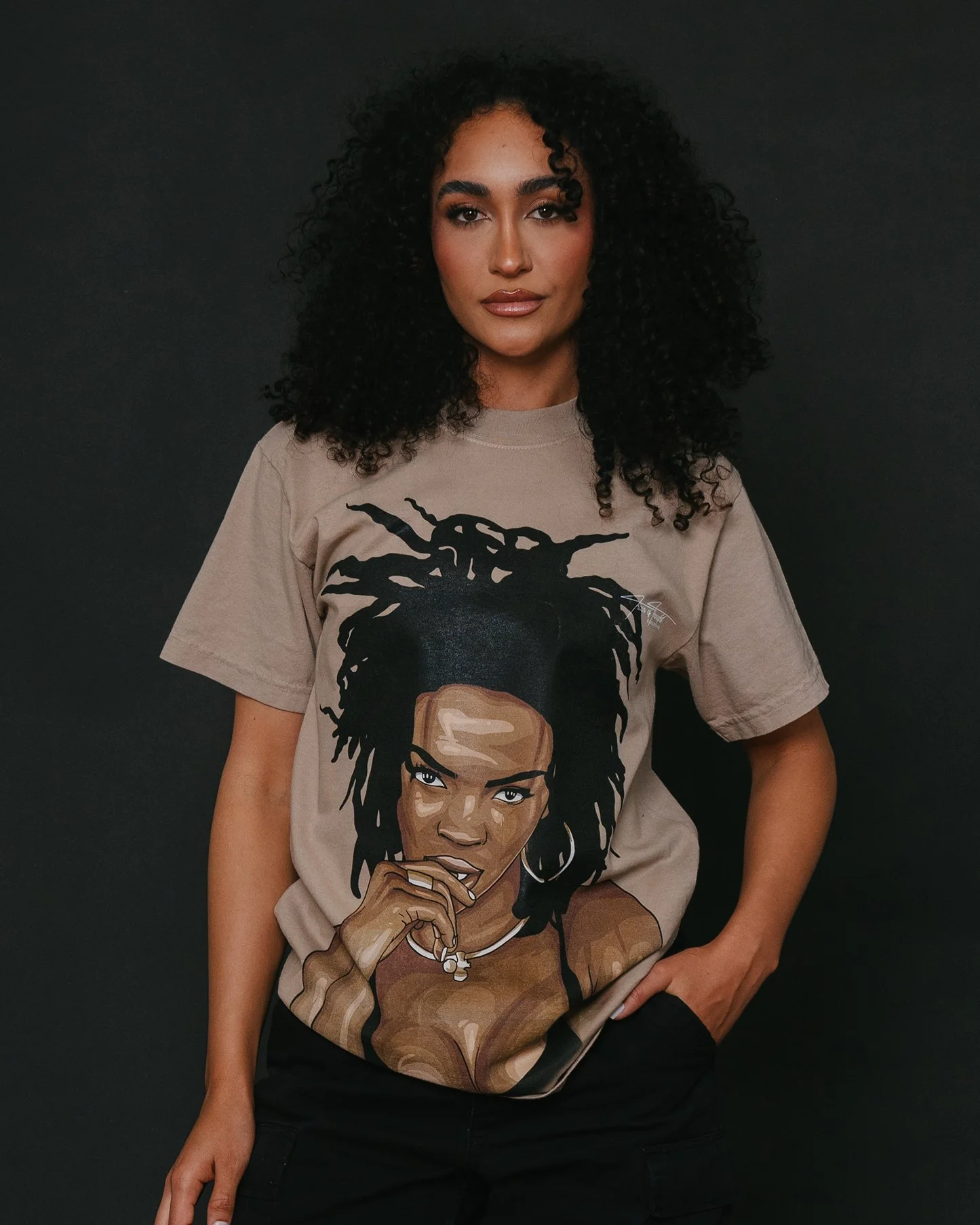 Lauryn Big Face Oversized Oatmeal Tee - Image 3