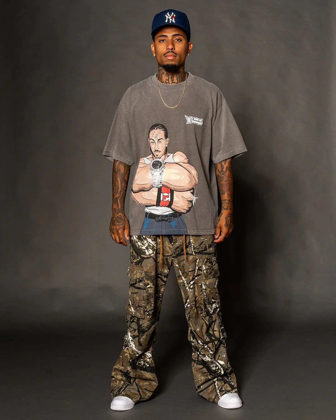 Luda Oversized Cream Tee - Image 3
