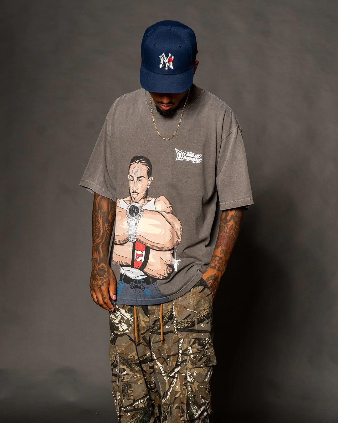 Luda Oversized Cream Tee - Image 4
