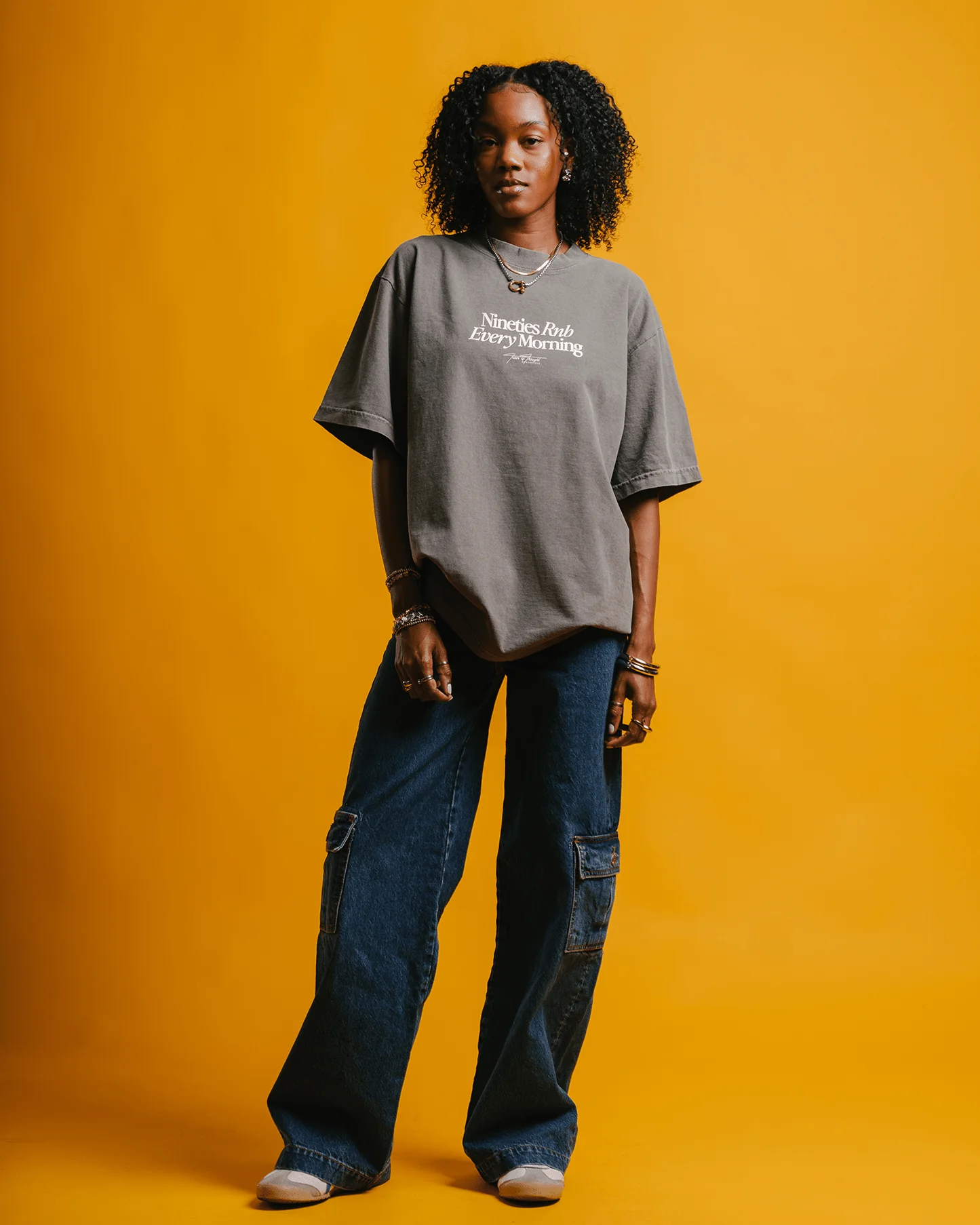 Nineties Rnb Every Morning V2 Oversized Cement Tee - Image 7