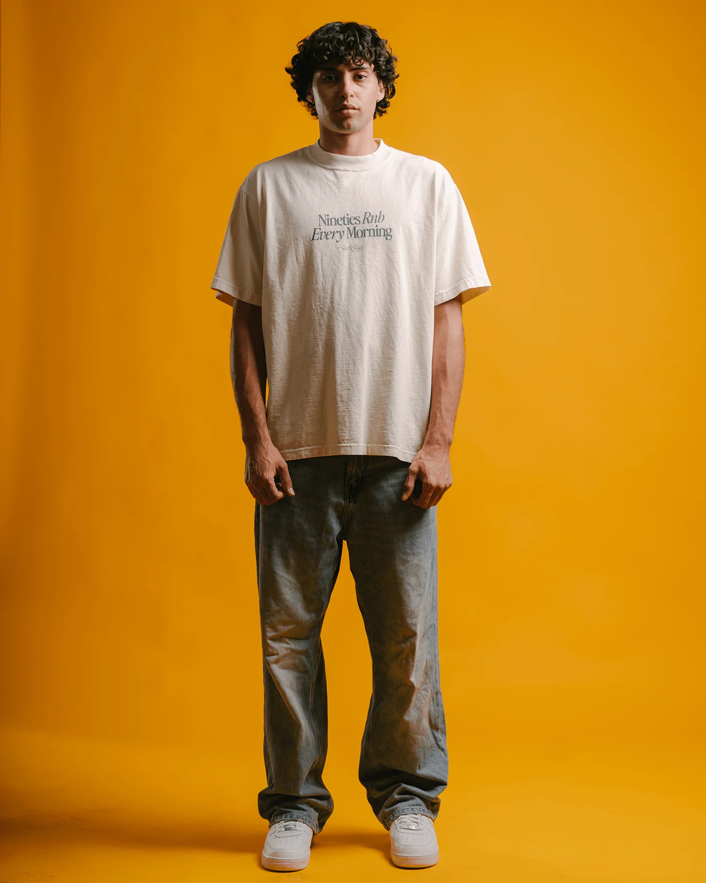 Nineties Rnb Every Morning V2 Oversized Cream Tee - Image 3