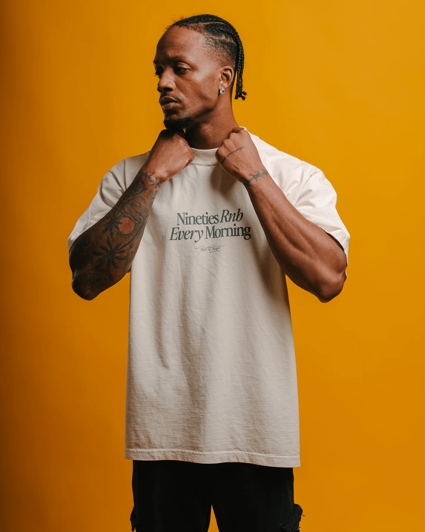 Nineties Rnb Every Morning V2 Oversized Cream Tee - Image 5