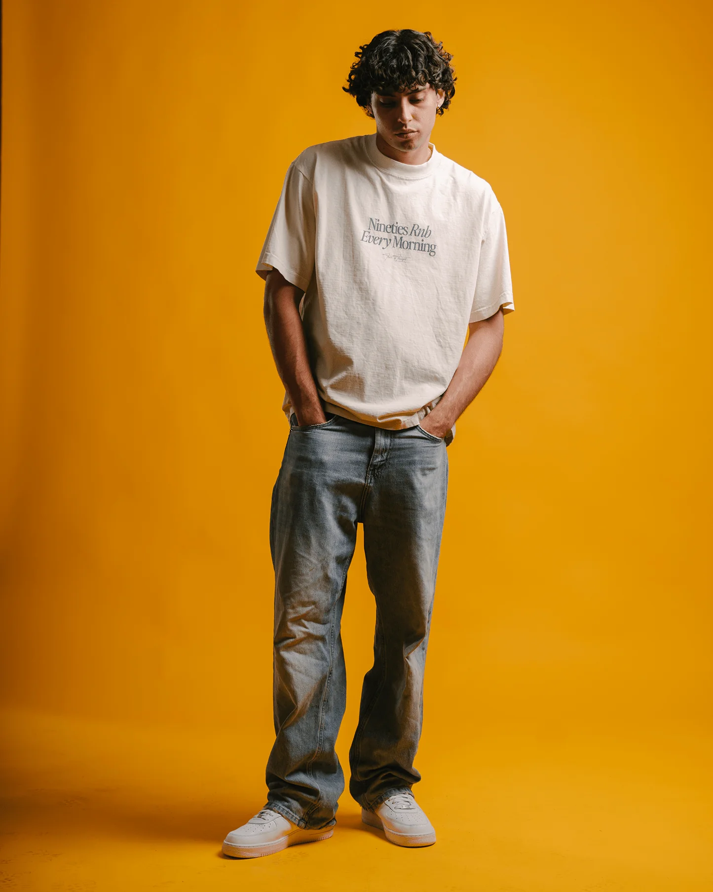 Nineties Rnb Every Morning V2 Oversized Cream Tee - Image 6