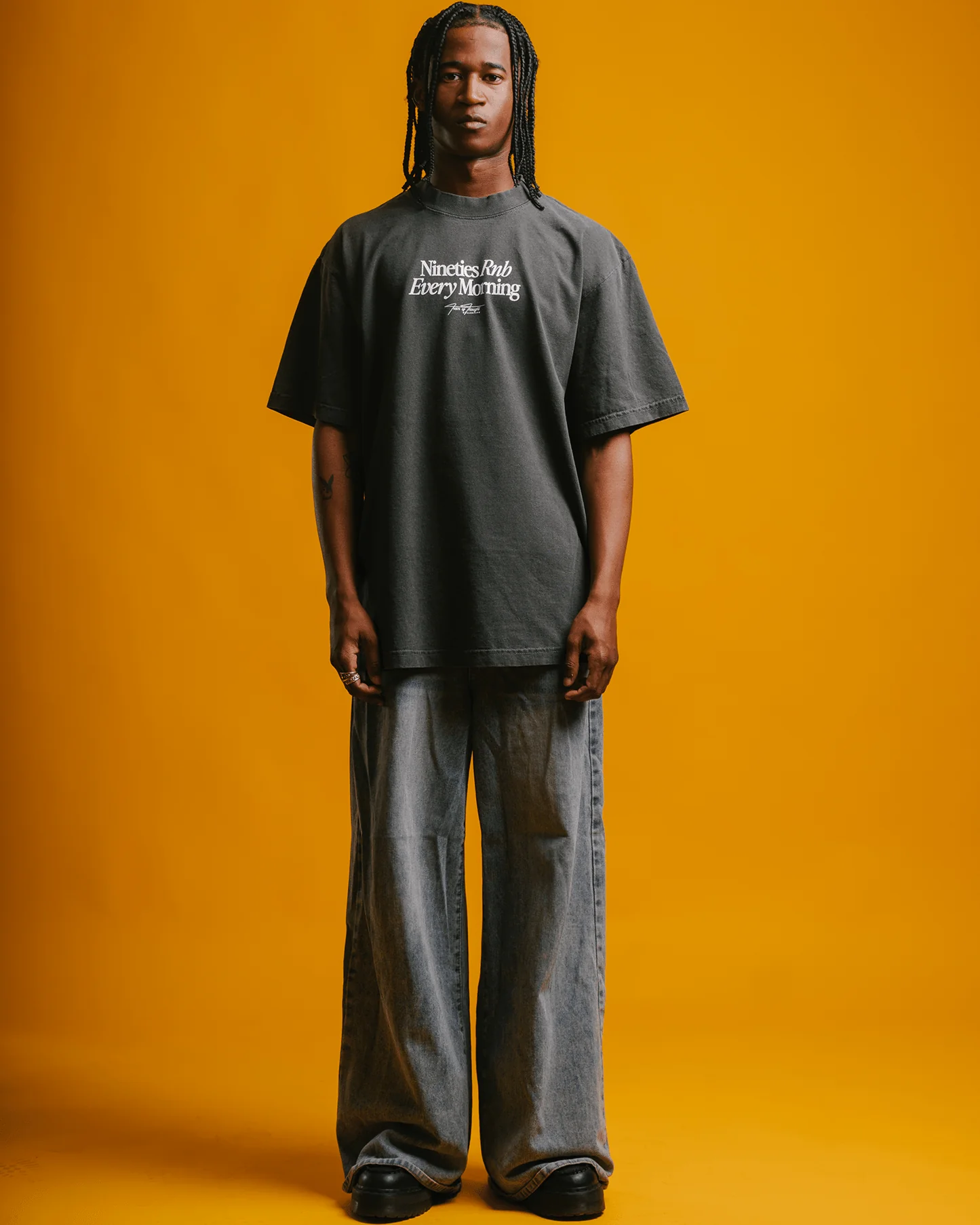 Nineties Rnb Every Morning V2 Oversized Shadow Tee - Image 2