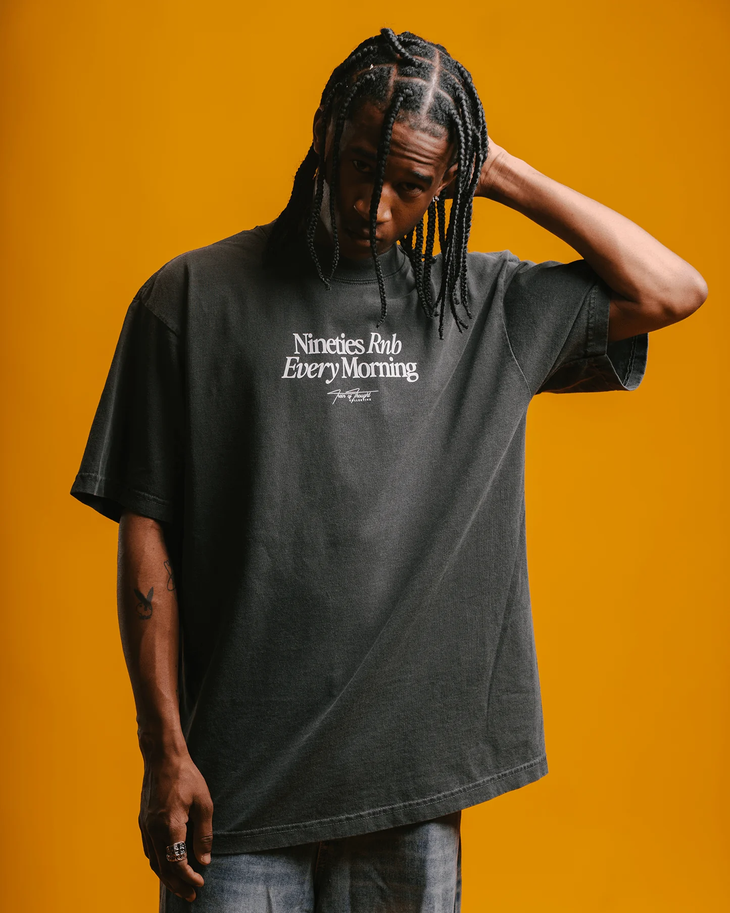 Nineties Rnb Every Morning V2 Oversized Shadow Tee - Image 5