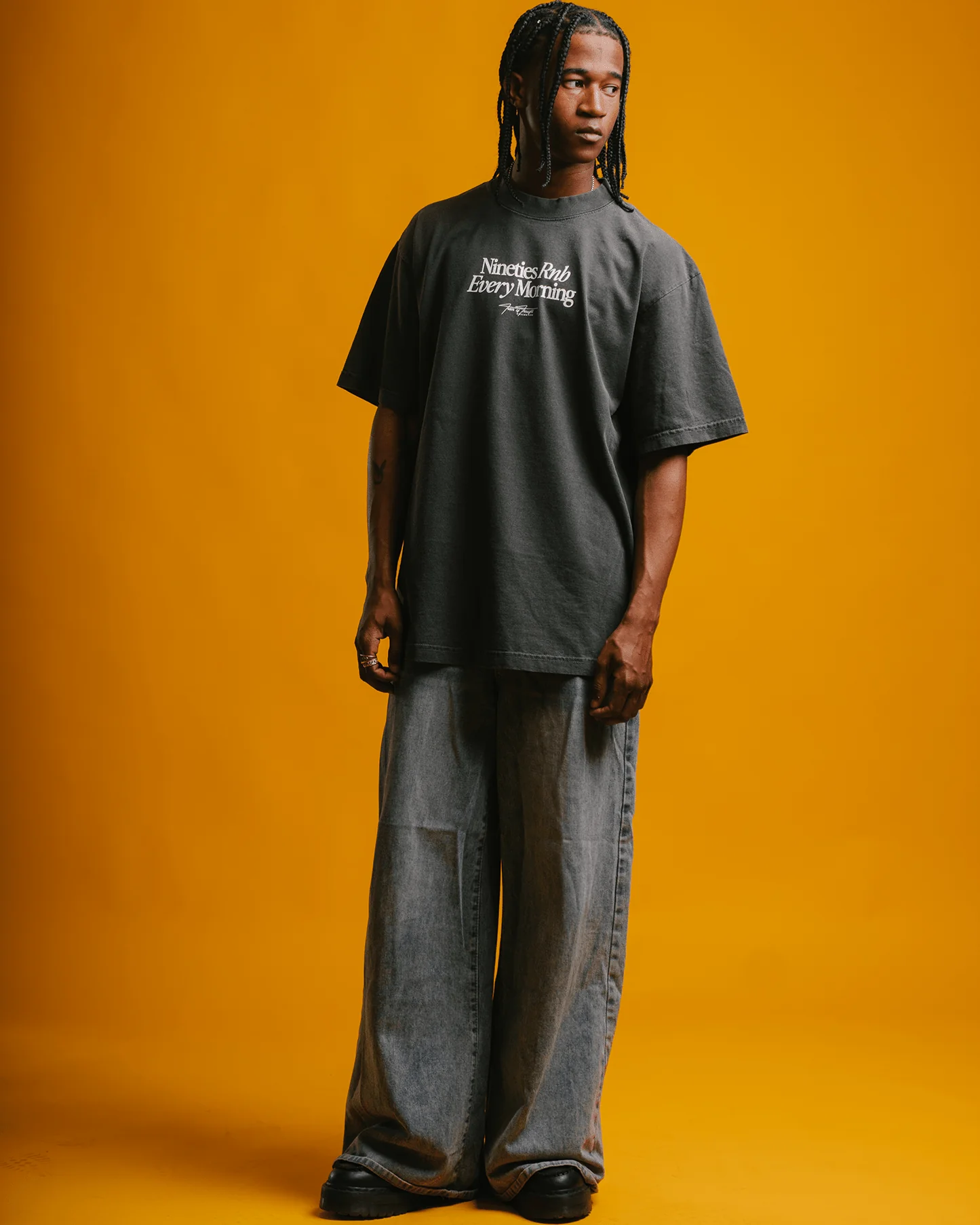 Nineties Rnb Every Morning V2 Oversized Shadow Tee - Image 6