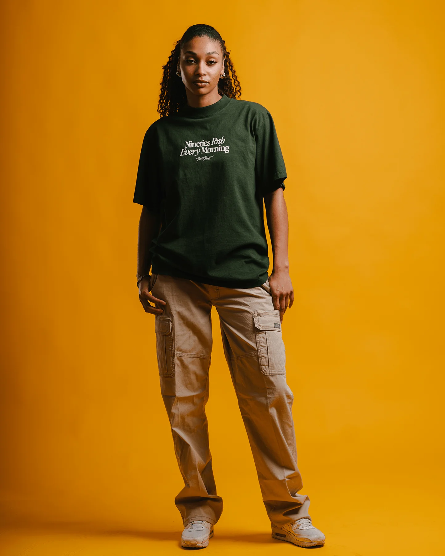Nineties Rnb Every Morning V2 Oversized Green Tee - Image 7