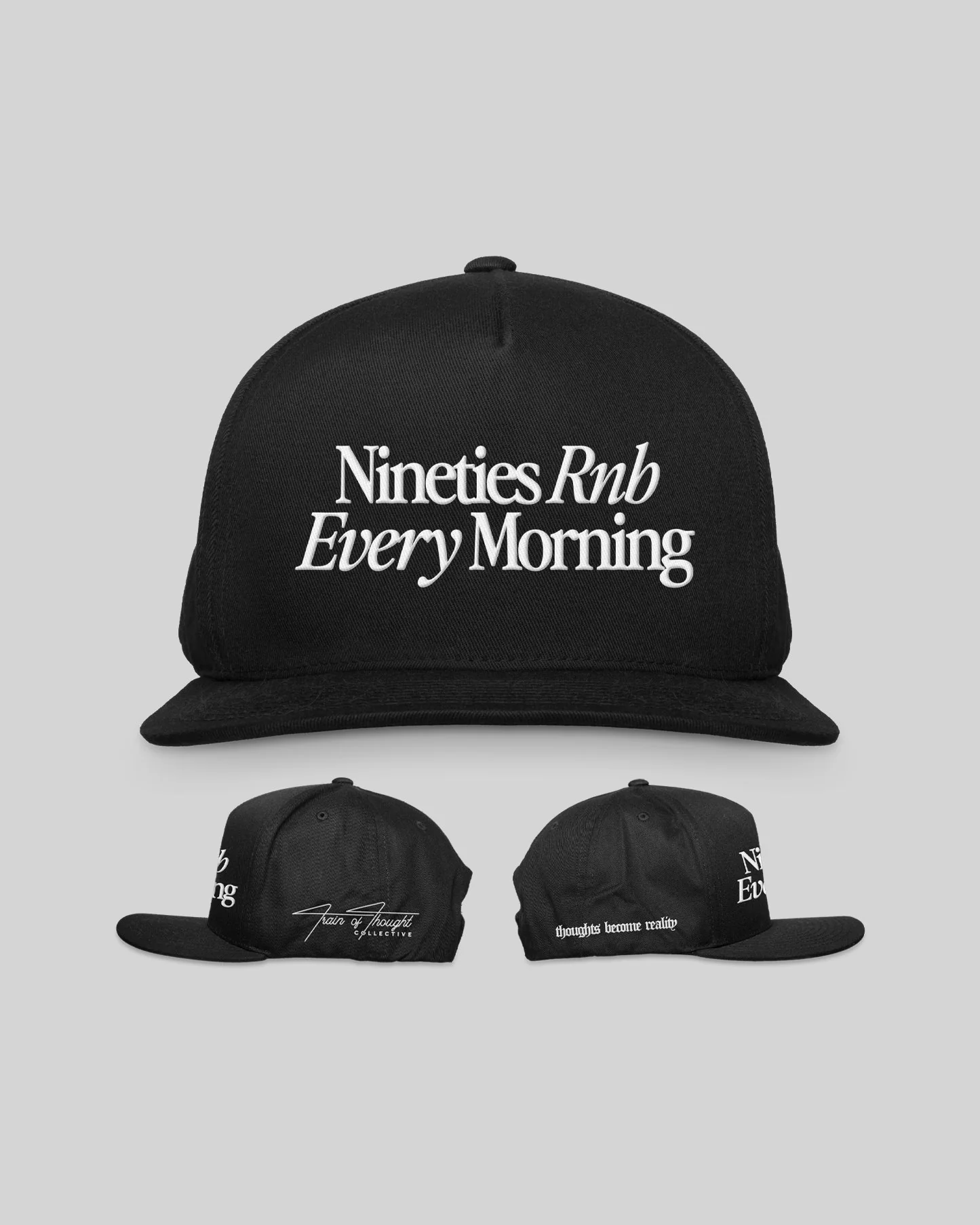 Nineties Rnb Every Morning Black Snapback - Image 5