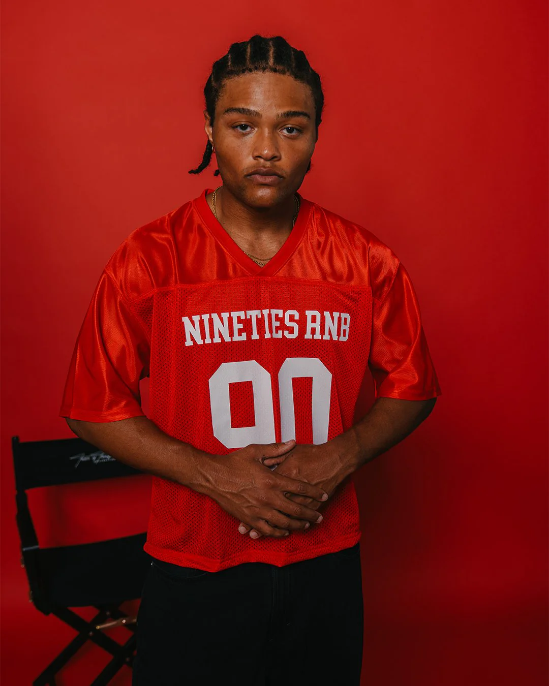 Nineties Rnb Every Morning Red Cropped Football Jersey - Image 6