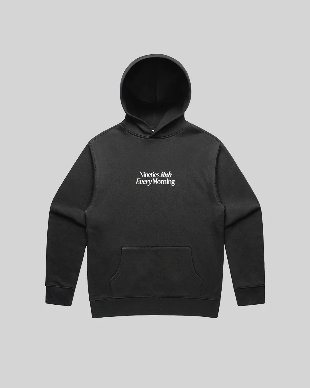 Nineties Rnb Every Morning Relaxed Faded Black Hoodie