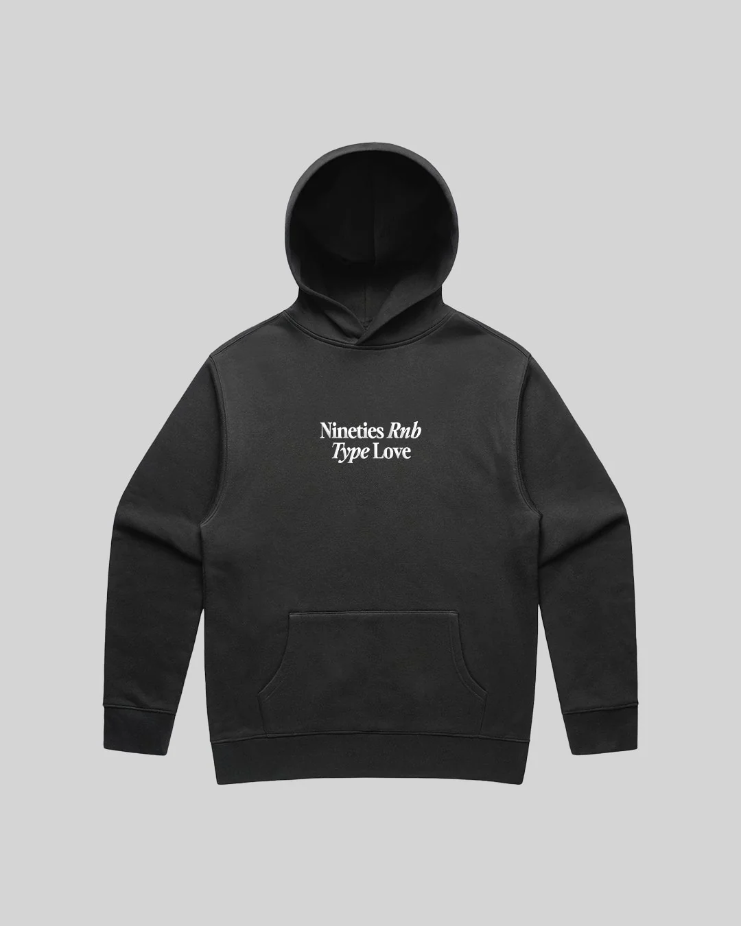 Nineties Rnb Type Love Relaxed Faded Black Hoodie
