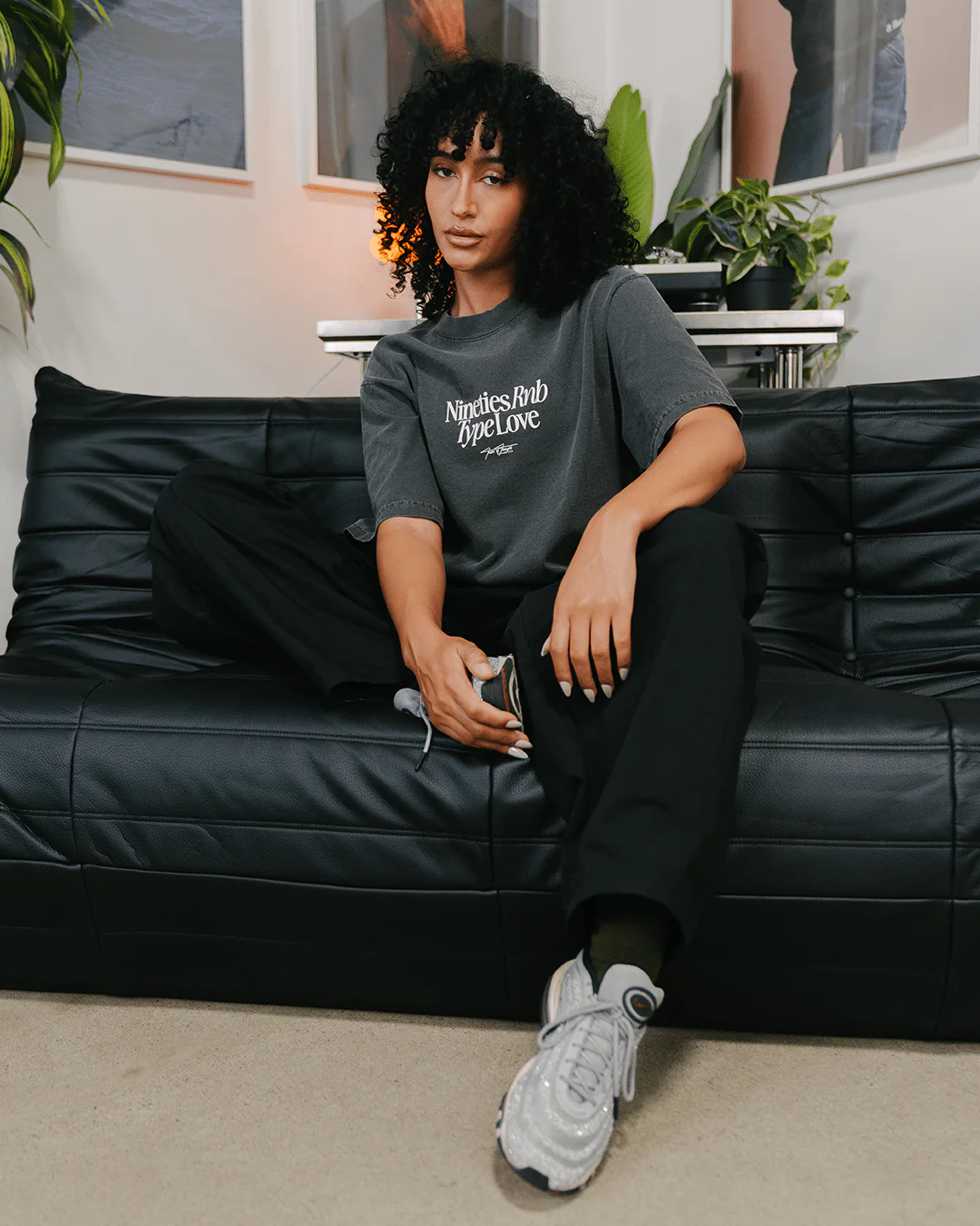 Nineties Rnb Type Love Oversized Shadow Tee - Image 5