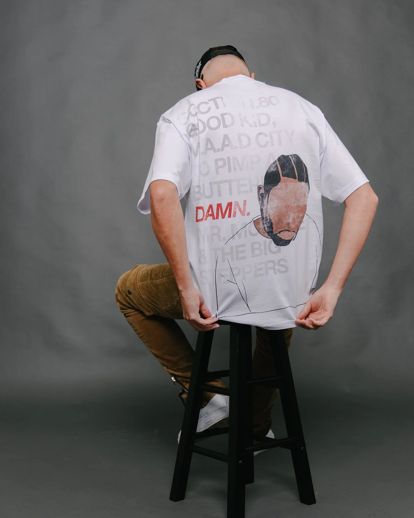 No-Face DAMN White Tee - Image 2