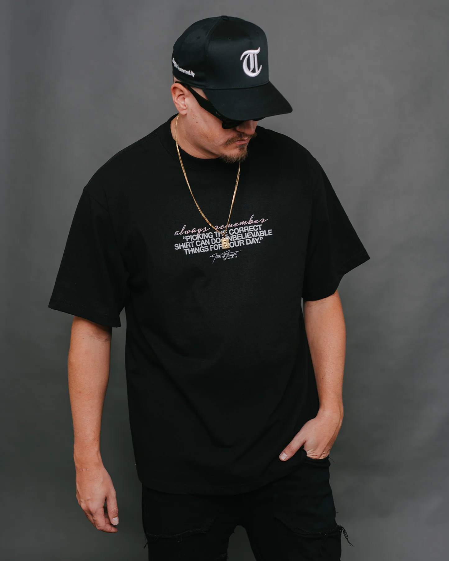 No-Face SWIMMING Black Tee - Image 3