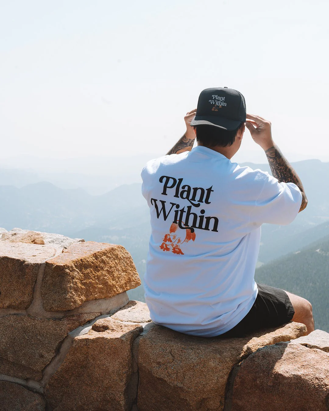 Plant Within Black 5 Panel Trucker Hat - Image 4