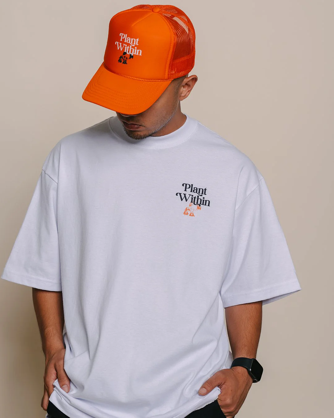 Plant Within Orange 5 Panel Trucker Hat - Image 4
