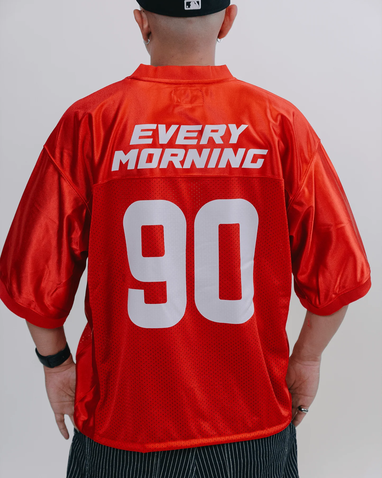 Rnb Every Morning V1 Cropped Red Football Jersey - Image 4