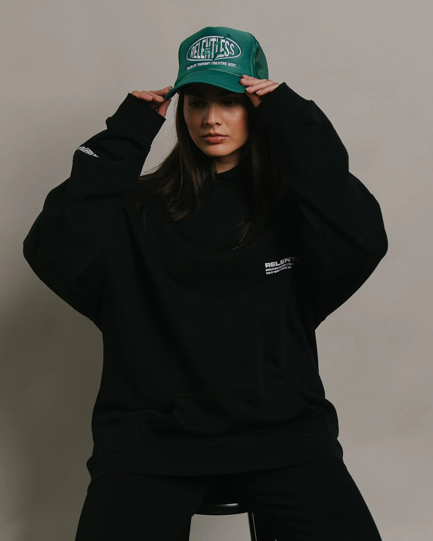 Relentless Green 5 Panel Trucker Hat - Image 2