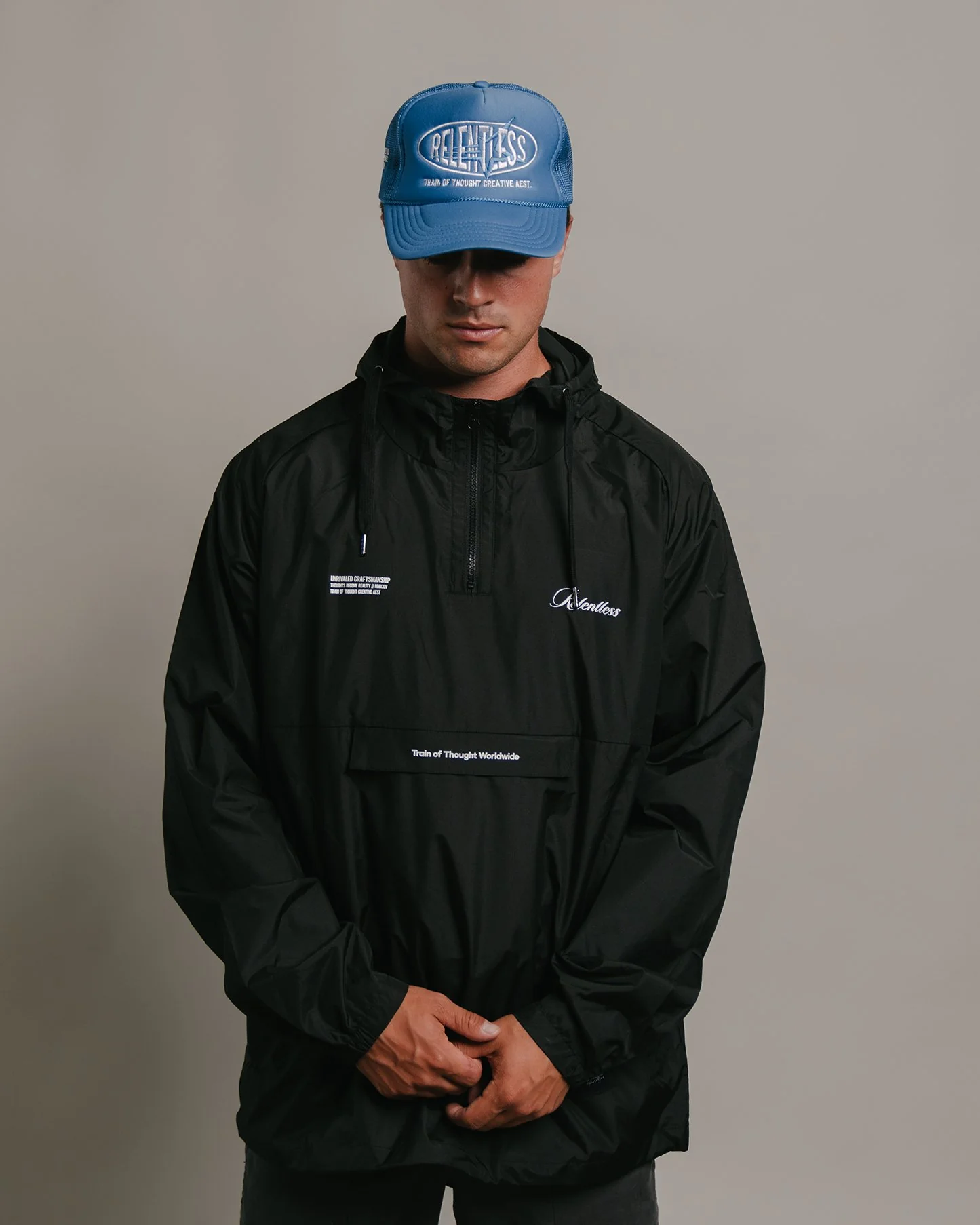 Relentless Turquoise 5 Panel Trucker Hat - Image 2