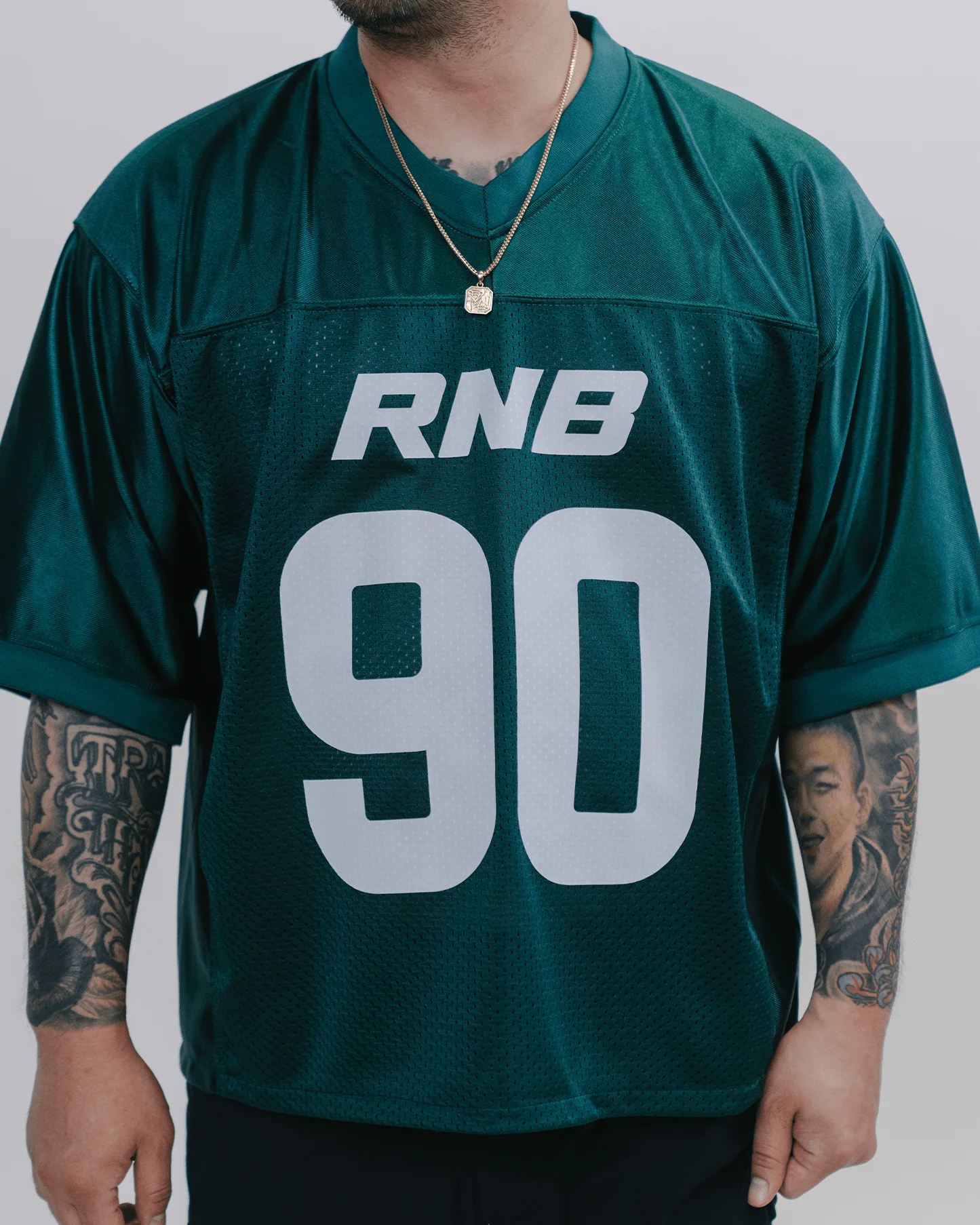 Rnb Every Morning V1 Cropped Green Football Jersey - Image 3