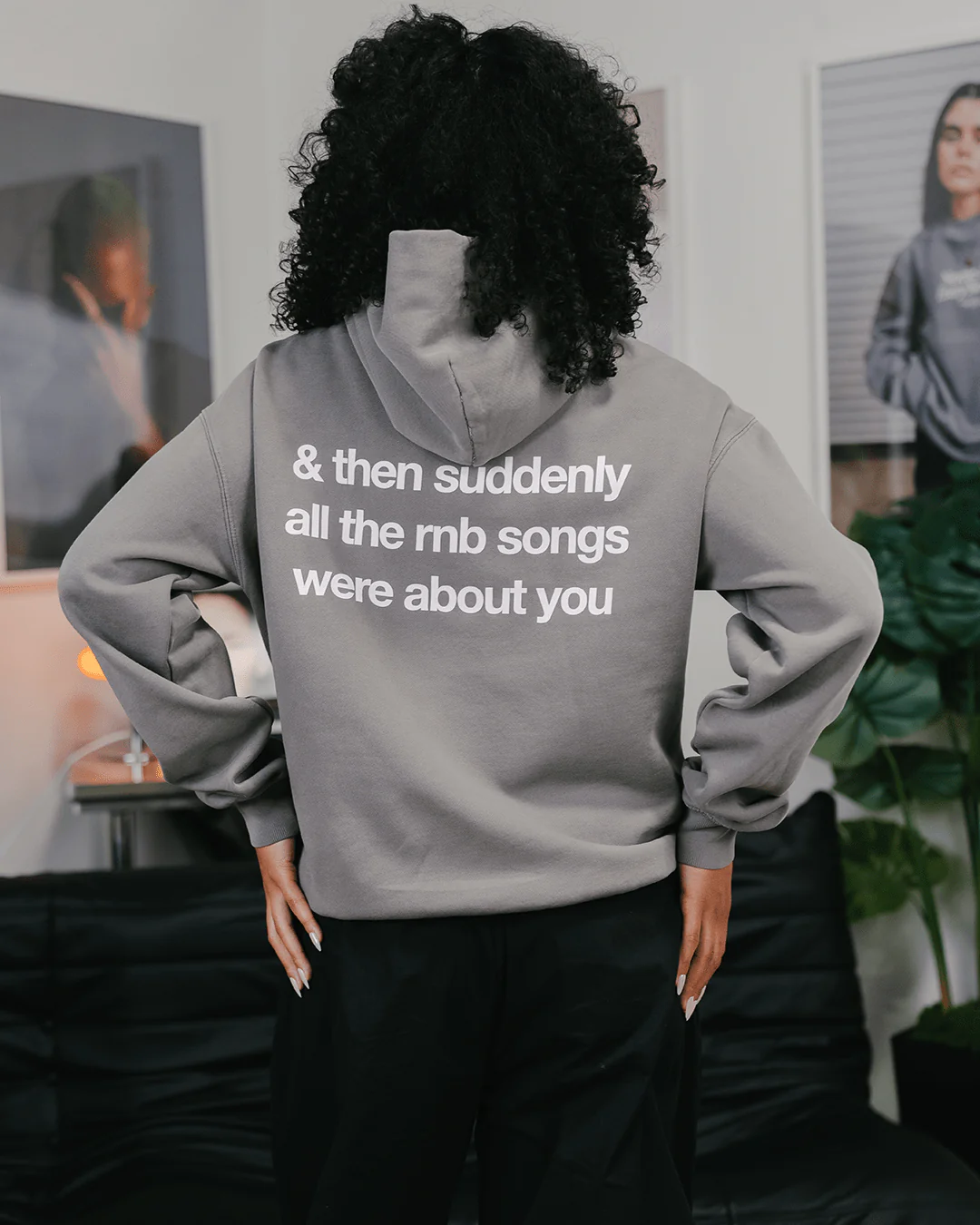 Rnb Songs Relaxed Faded Grey Hoodie - Image 4