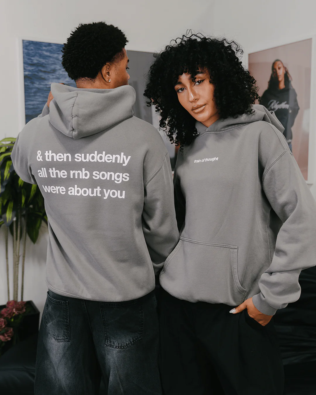 Rnb Songs Relaxed Faded Grey Hoodie - Image 6