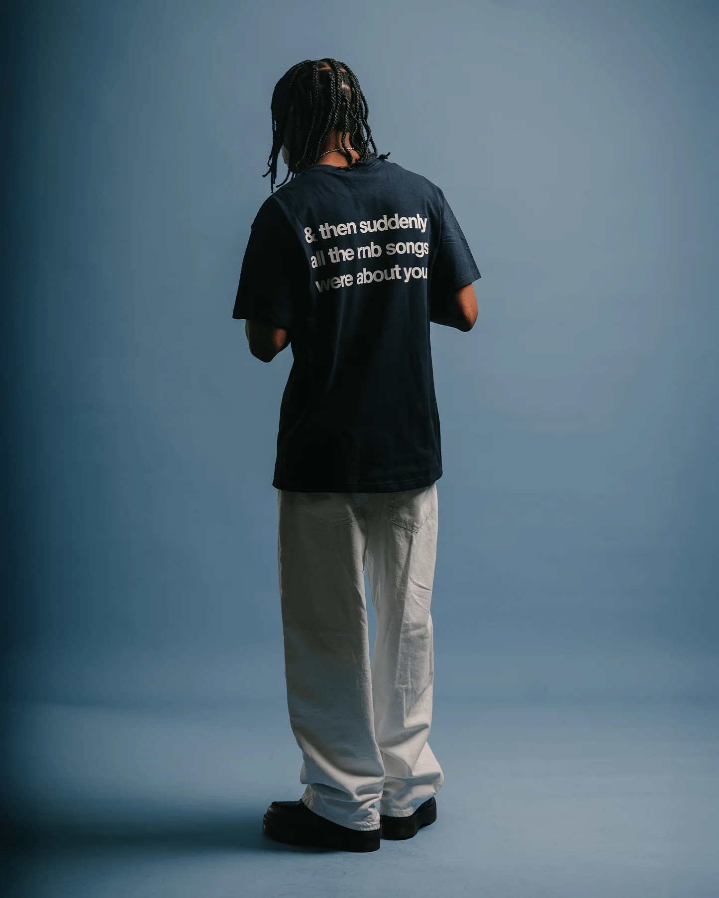 Rnb Songs V2 Navy Blue Tee - Image 4