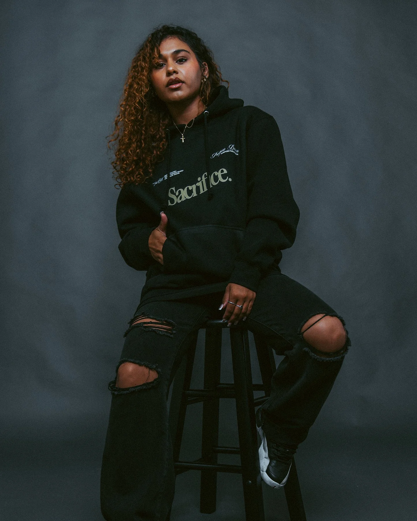 Sacrifice Black Hoodie - Image 2