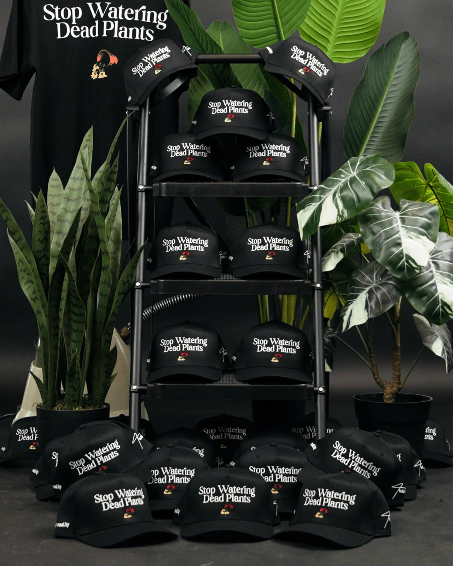 Stop Watering Dead Plants Black Snapback - Image 3