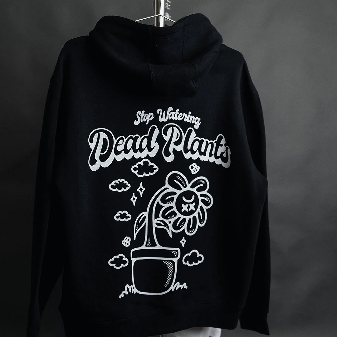 Stop Watering Dead Plants V3 Black Tee - Image 2