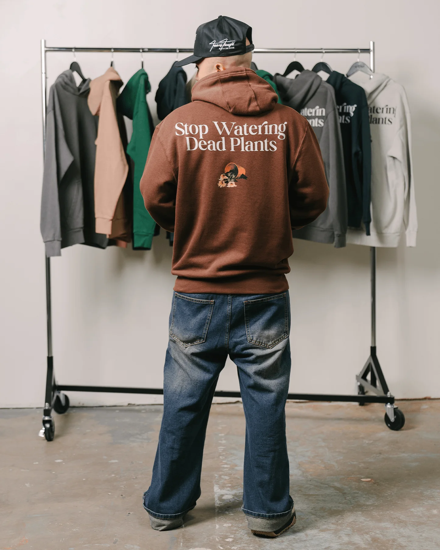 Stop Watering Dead Plants Brown Full Zip Hoodie - Image 5