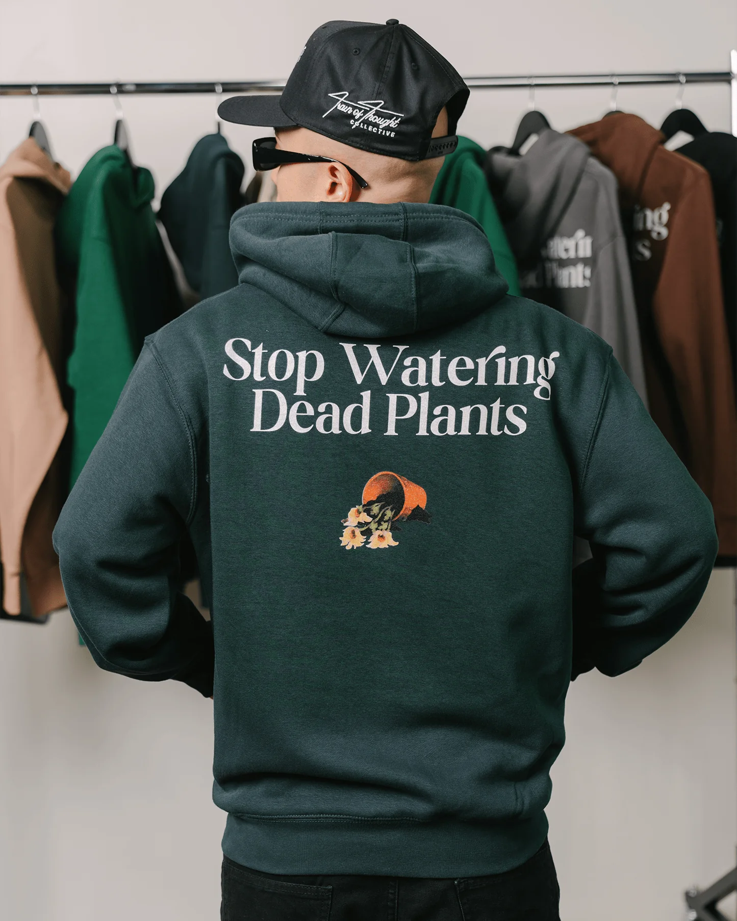 Stop Watering Dead Plants Green Full Zip Hoodie - Image 4